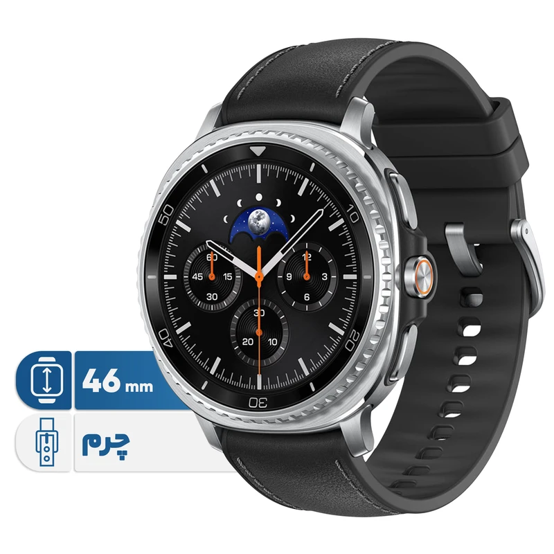 ساعت هوشمند ۴۶ میلی‌متری سامسونگ مدل Galaxy Watch 8 Classic با بند چرمی