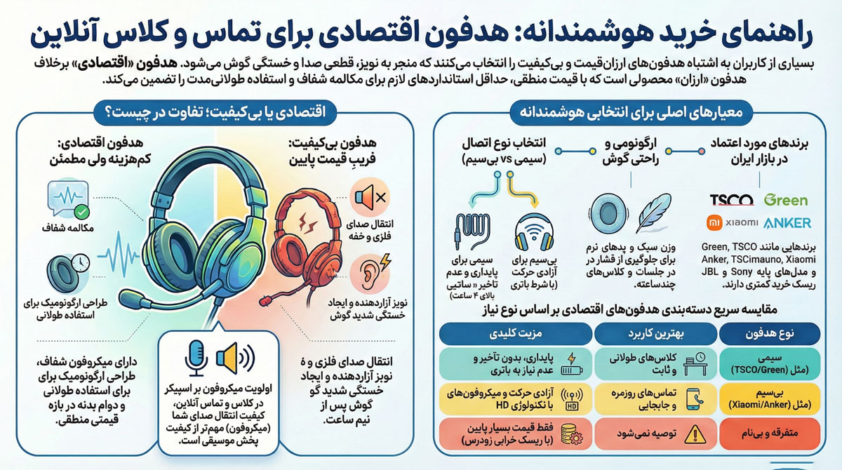 اینفوگرافی هدفون اقتصادی