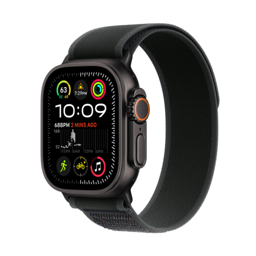 apple-watch-ultra-2-titanium-black-case-with-black-trail-loop-1.webp ساعت هوشمند اپل مدل Ultra 2 new Titanium Case Trail Loop 49mm - Image 1